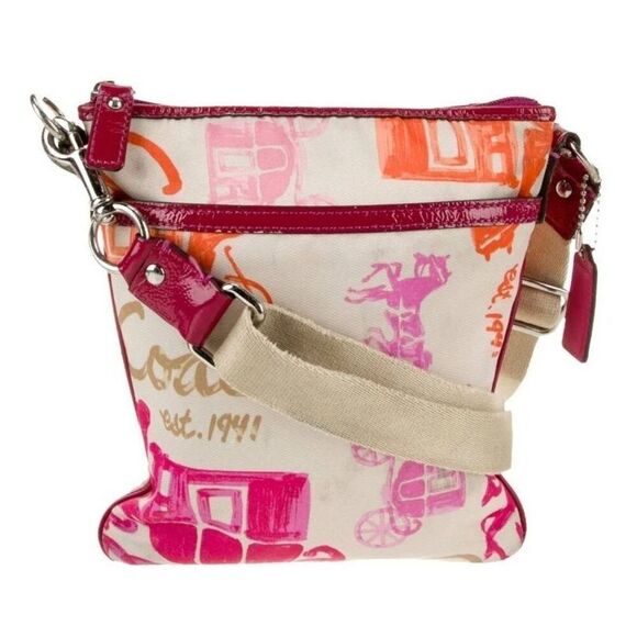 COACH1941 Nylon Multi-Print Small Shouldsr/Messenger Bag Purse - Picture 3 of 7